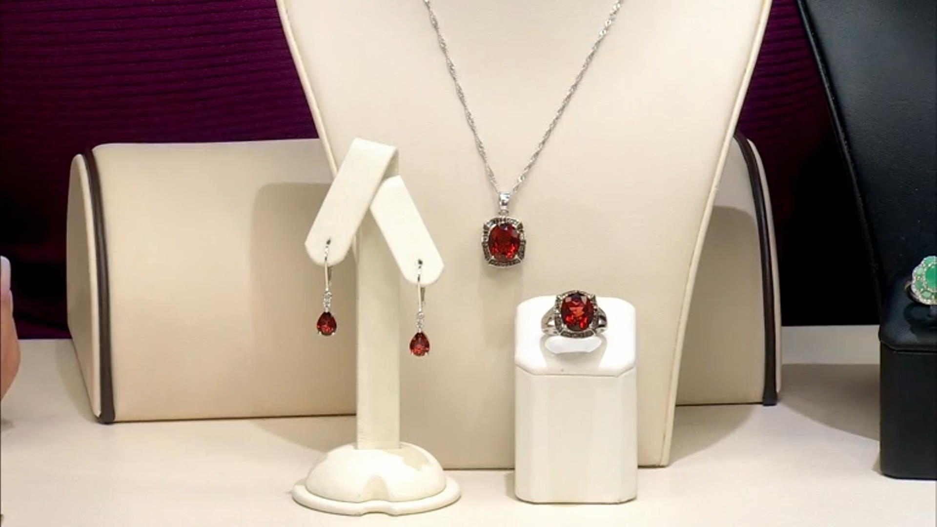 Red Labradorite Rhodium Over Sterling Silver Earrings 1.70ctw Video Thumbnail