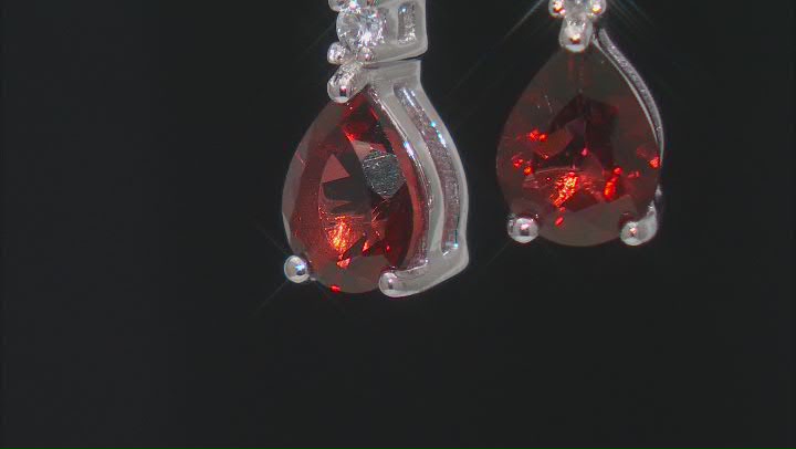 Red Labradorite Rhodium Over Sterling Silver Earrings 1.70ctw Video Thumbnail