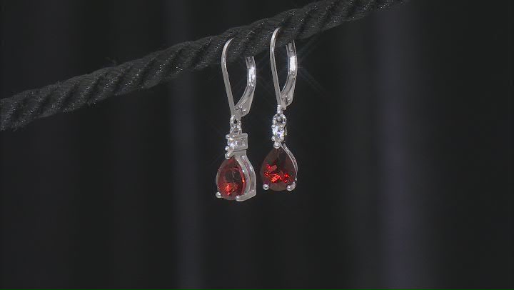 Red Labradorite Rhodium Over Sterling Silver Earrings 1.70ctw Video Thumbnail