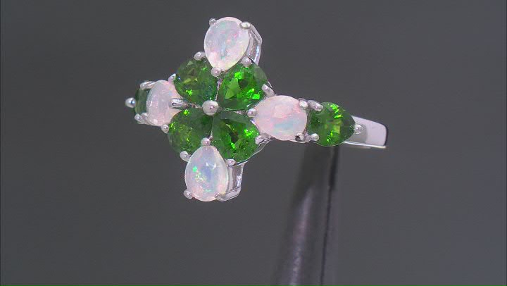 Green Chrome Diopside Rhodium Over Sterling Silver Ring 2.19ctw Video Thumbnail