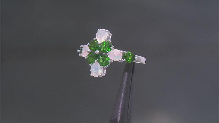 Green Chrome Diopside Rhodium Over Sterling Silver Ring 2.19ctw Video Thumbnail