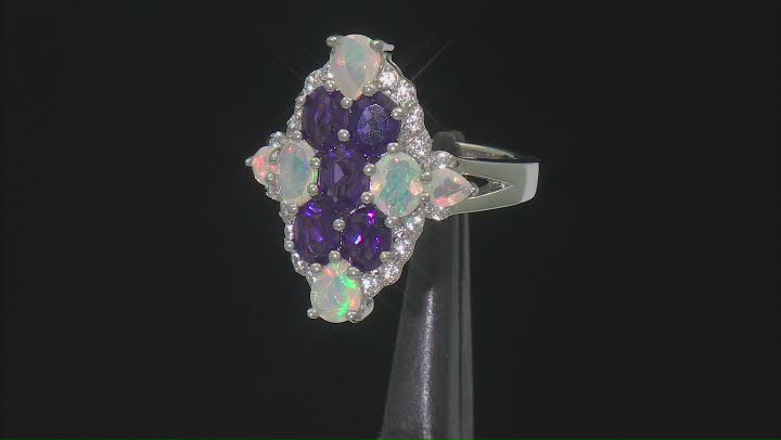 Purple Amethyst Rhodium Over Sterling Silver Ring 2.34ctw Video Thumbnail