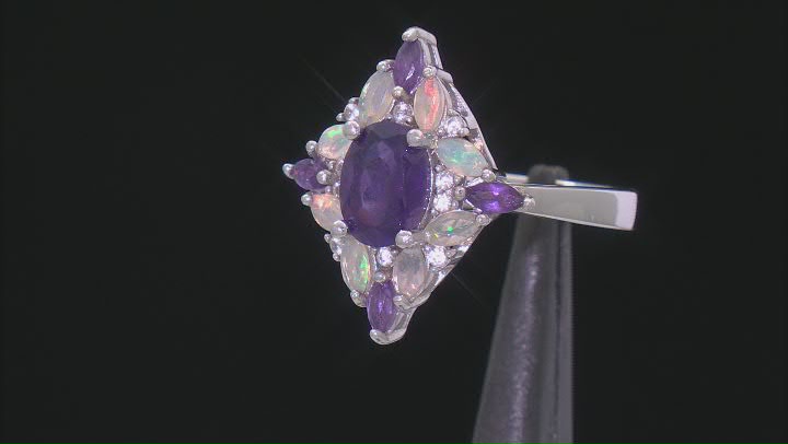 Purple Amethyst Rhodium Over Sterling Silver Ring 1.65ctw Video Thumbnail