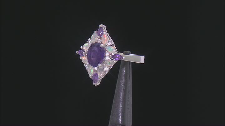 Purple Amethyst Rhodium Over Sterling Silver Ring 1.65ctw Video Thumbnail