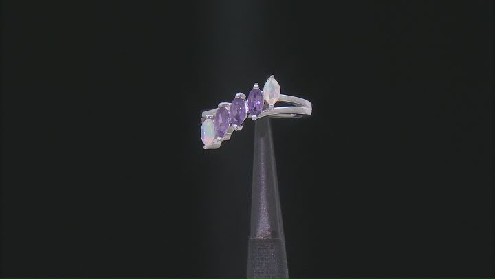 Purple Amethyst Rhodium Over Sterling Silver Ring 0.73ctw Video Thumbnail