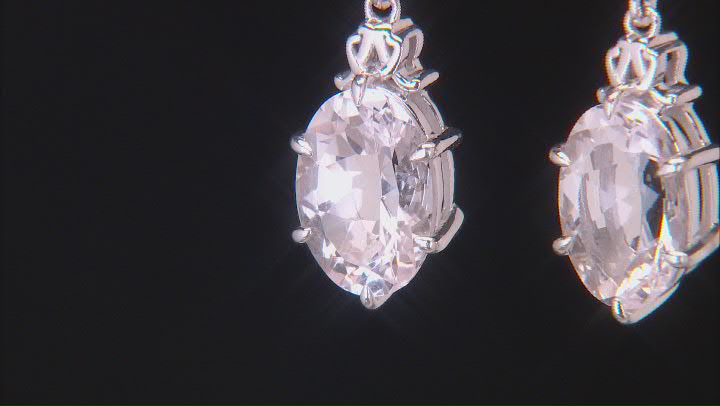 Danburite Rhodium Over Sterling Silver Earrings 9.64ctw Video Thumbnail