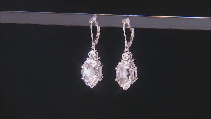 Danburite Rhodium Over Sterling Silver Earrings 9.64ctw Video Thumbnail