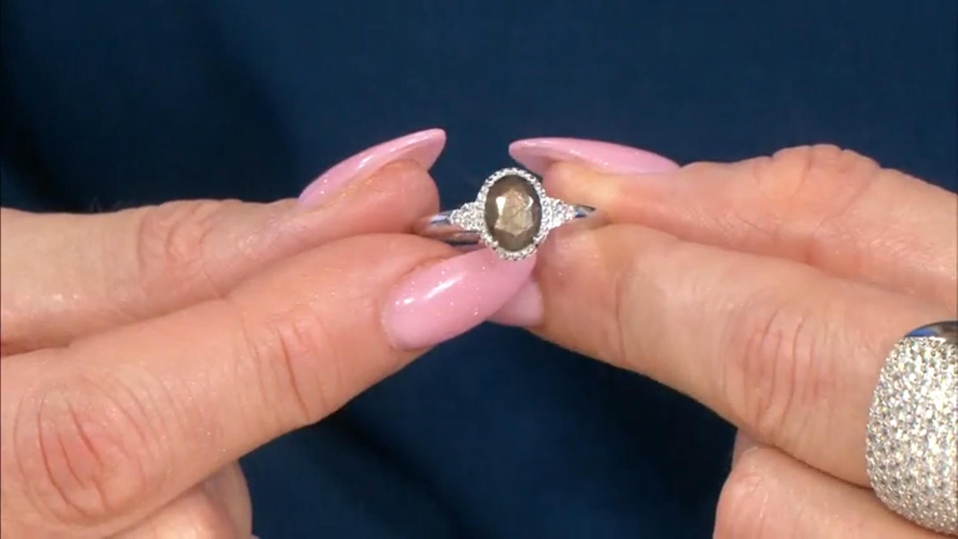 Golden Sheen Sapphire Rhodium Over Sterling Silver Ring 1.73ctw Video Thumbnail