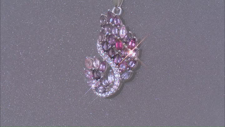 Multi-Color Spinel Rhodium Over Sterling Silver Pendant With Chain 2.04ctw Video Thumbnail