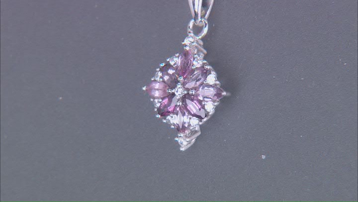 Multi-Color Spinel Rhodium Over Sterling Silver Pendant With Chain 0.64ctw Video Thumbnail