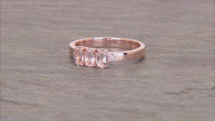 Morganite With White Diamond 18k Rose Gold Over Sterling Silver Ring 0.47ctw Video Thumbnail