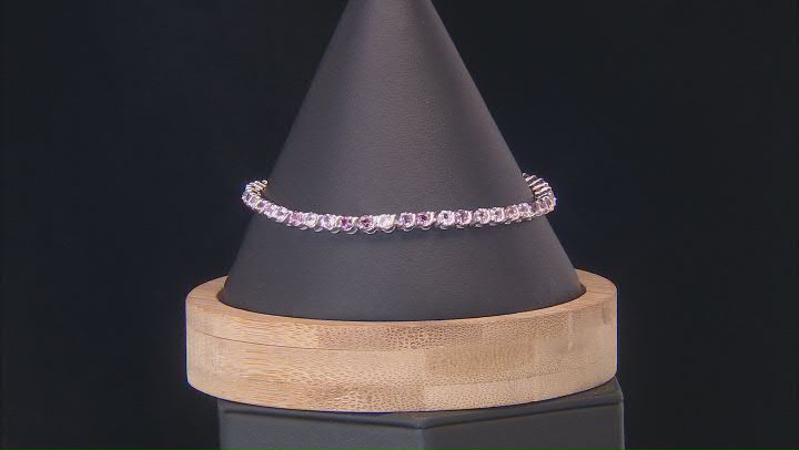 Multi-Color Spinel Rhodium Over Sterling Silver Tennis Bracelet 4.97ctw Video Thumbnail