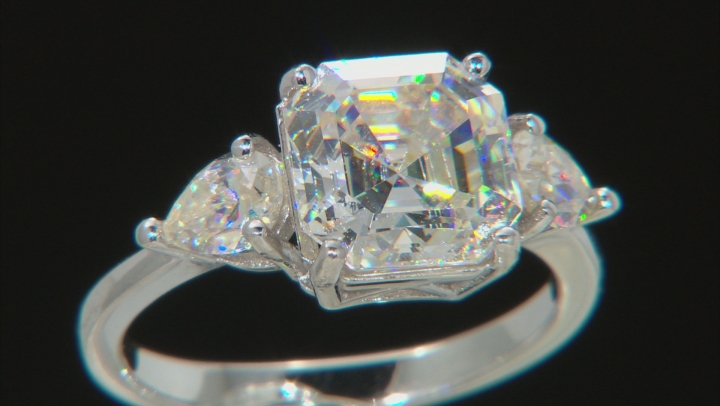Strontium Titanate rhodium over sterling silver ring 5.75ctw Video Thumbnail