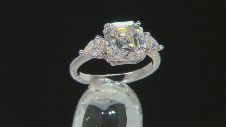 Strontium Titanate rhodium over sterling silver ring 5.75ctw Video Thumbnail