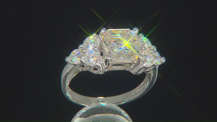 Strontium Titanate rhodium over sterling silver ring 4.69ctw. Video Thumbnail