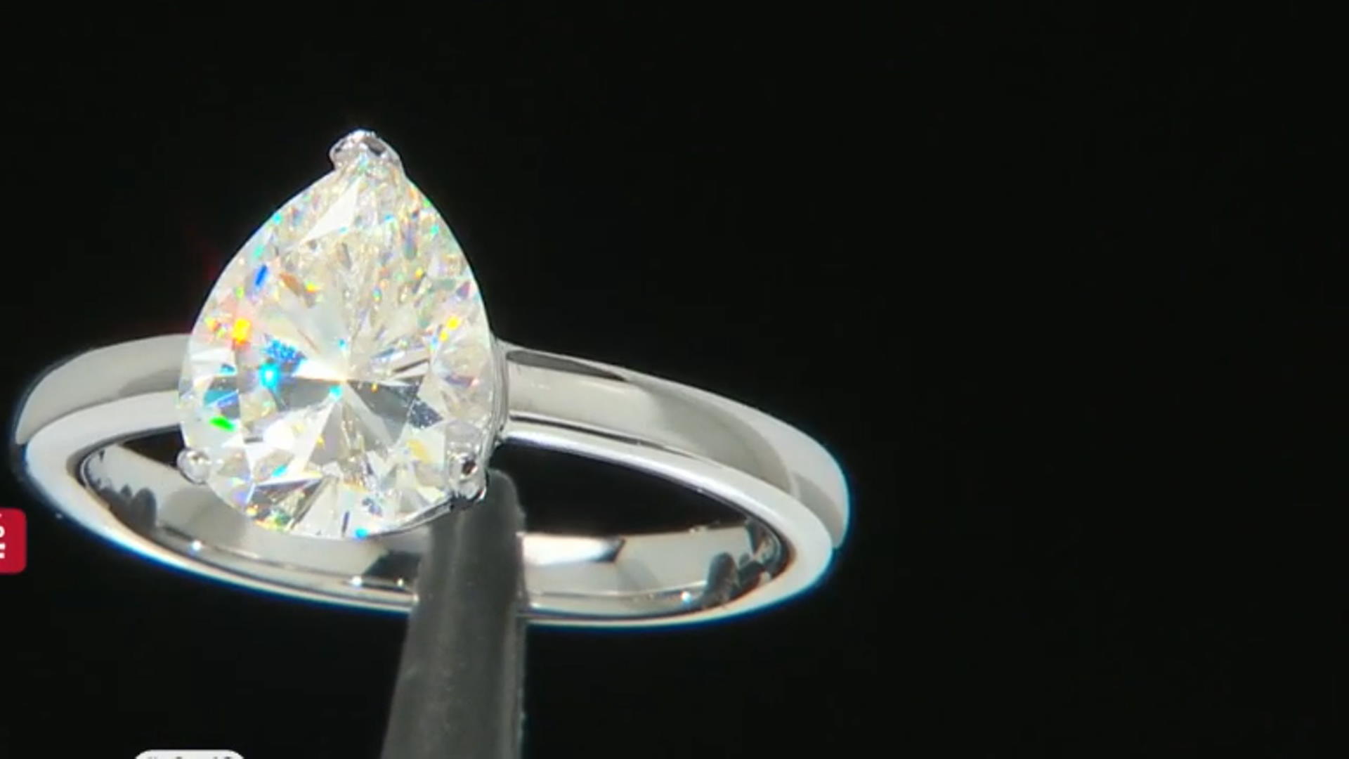 Fabulite Strontium Titanate rhodium over sterling silver ring 3.00ct. Video Thumbnail
