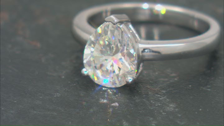 Strontium Titanate rhodium over sterling silver ring 3.00ct. Video Thumbnail