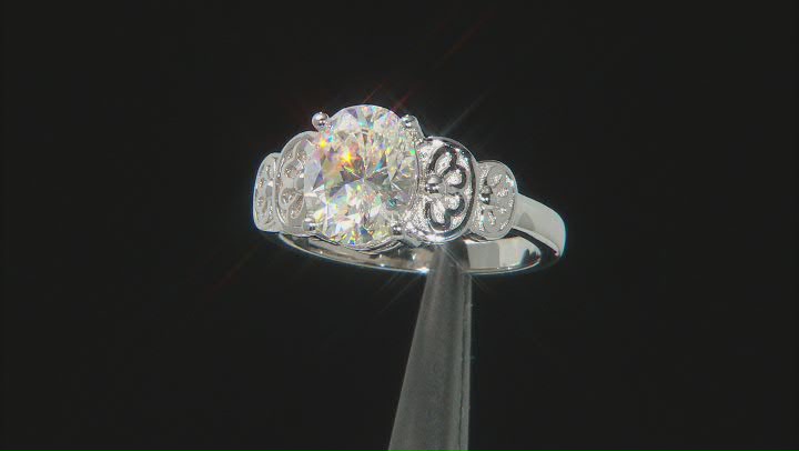strontium titanate rhodium over sterling silver ring 3.25ct Video Thumbnail