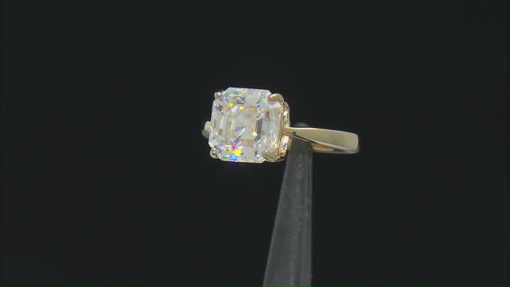 Strontium Titanate 18k yellow gold over sterling silver solitaire ring 6.25ct Video Thumbnail
