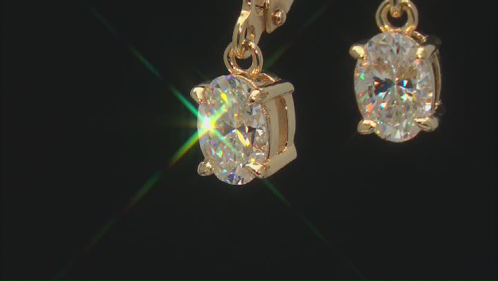 Strontium Titanate 18k yellow gold over sterling silver earrings 1.90ctw. Video Thumbnail
