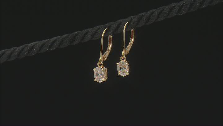 Strontium Titanate 18k yellow gold over sterling silver earrings 1.90ctw. Video Thumbnail