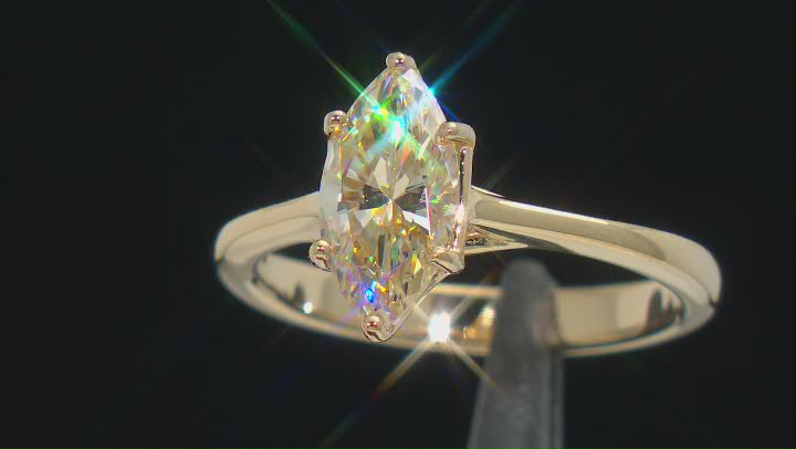 Candlelight Strontium Titanate 18k Yellow Gold Over Silver Ring 2.25ctw Video Thumbnail