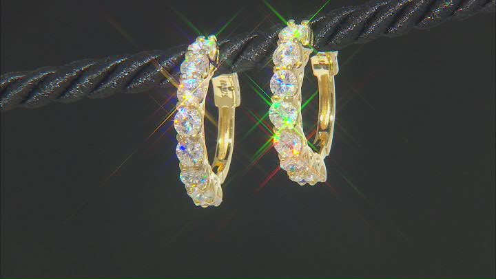Fabulite Strontium Titanate 18k Yellow Gold Over Silver Hoop Earrings 5.60ctw Video Thumbnail