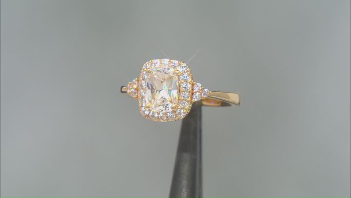 Strontium Titanate And White Zircon 18k Yellow Gold Over Sterling Silver Ring 2.41ctw. Video Thumbnail