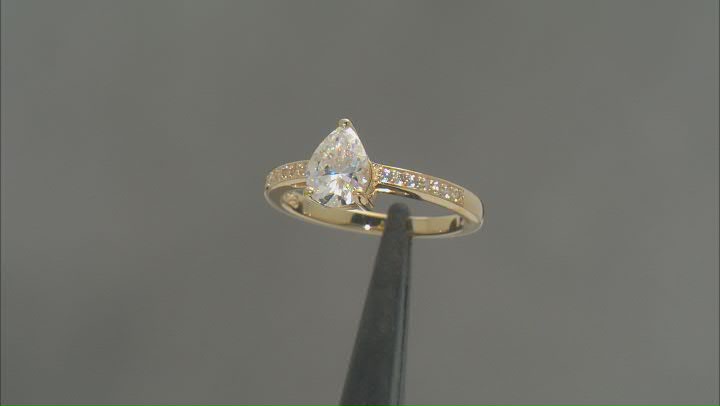 Strontium Titanate And White Zircon 18k Yellow Gold Over Sterling Silver Ring 1.41ctw. Video Thumbnail