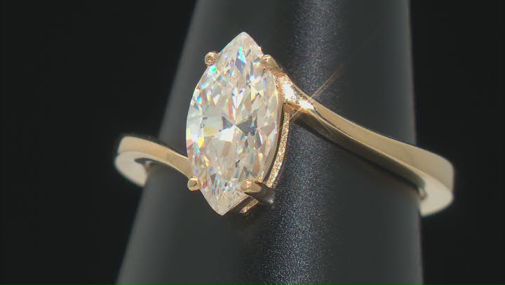 Strontium Titanate 18k Yellow Gold Over Silver Ring 2.25ct Video Thumbnail