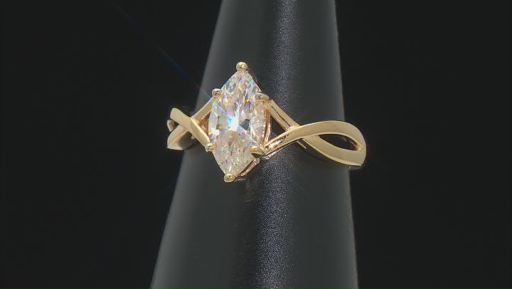 Strontium Titanate 18k Yellow Gold Over Silver Ring 2.25ct Video Thumbnail