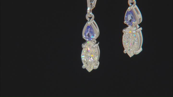 Strontium Titanate And Tanzanite Rhodium Over Silver Earrings 2.84ctw Video Thumbnail