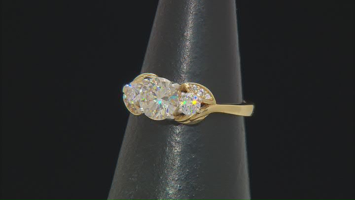 Strontium Titanate And White Zircon 18k Yellow Gold Over Silver Ring 2.27ctw Video Thumbnail