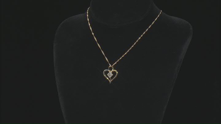 18k Yellow Gold Over Silver Strontium Titanate Heart Pendant 1.40ct. Video Thumbnail