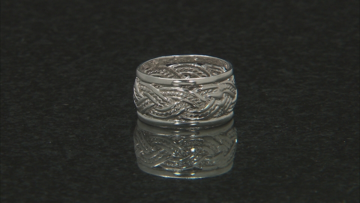 Textured & Polished Sterling Silver Woven Band Ring Video Thumbnail
