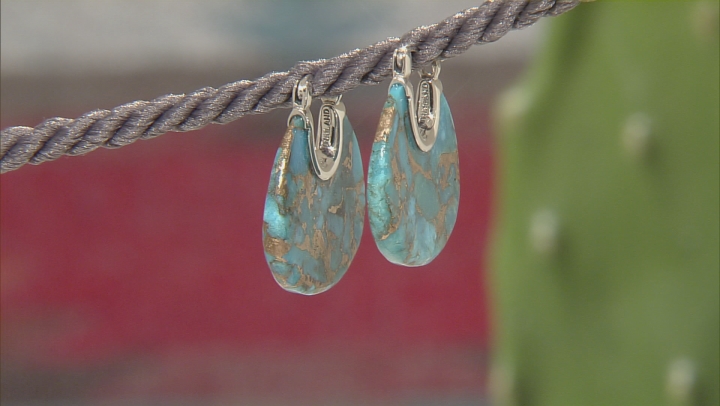 Blue Kingman Mohave Turquoise Sterling Silver Earrings Video Thumbnail