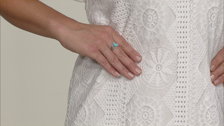 Blue Turquoise Silver Solitaire Ring Video Thumbnail