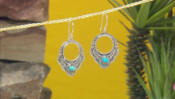 Turquoise Rhodium Over Silver Earrings Video Thumbnail