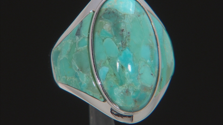 Turquoise Rhodium Over Silver Ring Video Thumbnail