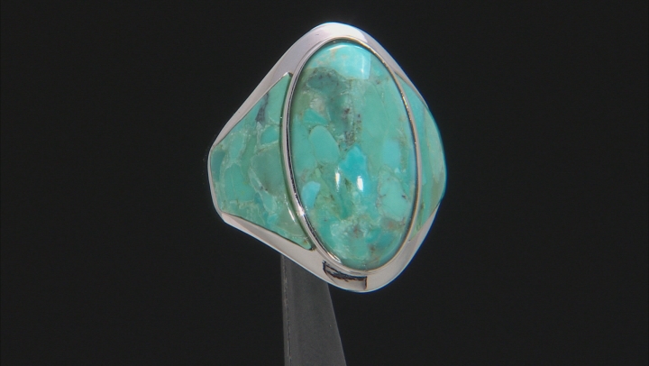 Turquoise Rhodium Over Silver Ring Video Thumbnail