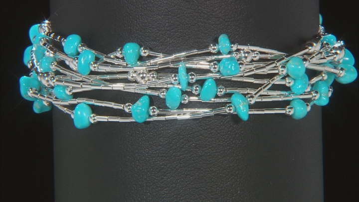 Blue Sleeping Beauty Turquoise Liquid Silver Bracelet Video Thumbnail