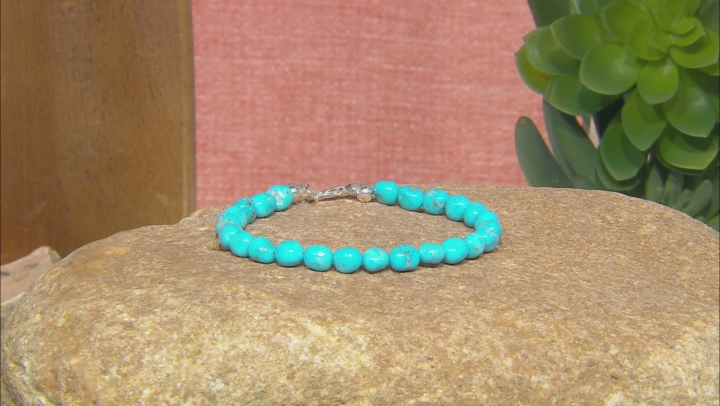 Blue Sleeping Beauty Turquoise Liquid Silver Bracelet Video Thumbnail