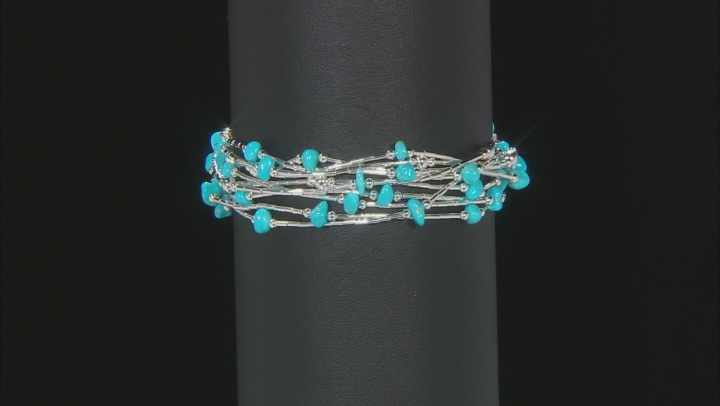 Blue Sleeping Beauty Turquoise Liquid Silver Bracelet Video Thumbnail