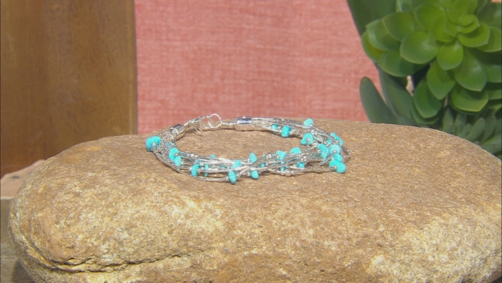 Blue Sleeping Beauty Turquoise Silver Bracelet Video Thumbnail