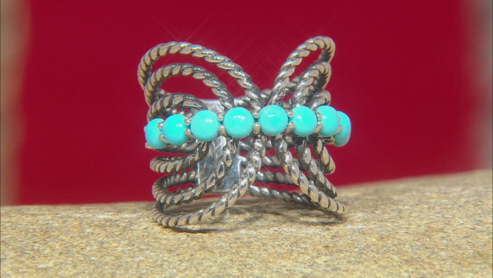 Sleeping Beauty Turquoise Rhodium Over Silver Ring