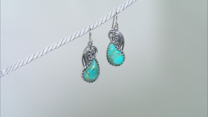 Turquoise Rhodium Over Silver Earrings Video Thumbnail