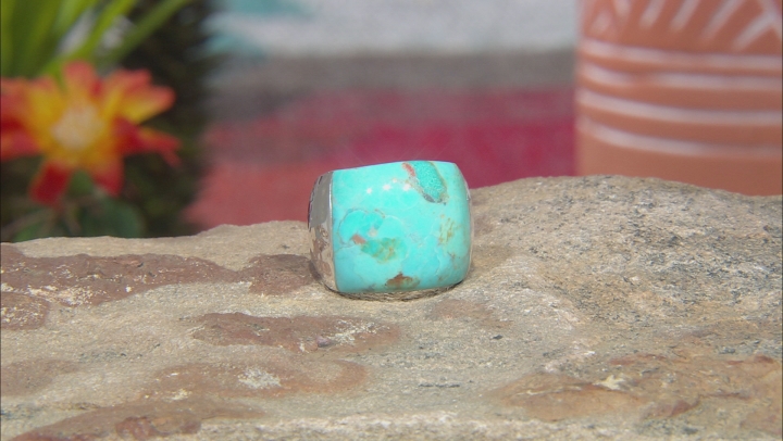 Turquoise Rhodium Over Silver Ring Video Thumbnail