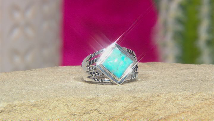 Turquoise Rhodium Over Sterling Silver Ring Video Thumbnail