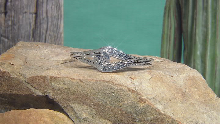 Oxidized Rhodium Over Sterling Silver Knot Cuff Bracelet Video Thumbnail
