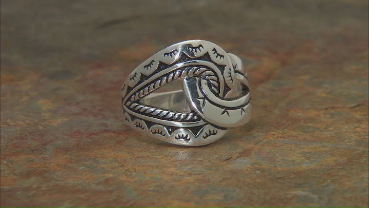 Oxidized Rhodium Over Sterling Silver Knot Ring Video Thumbnail